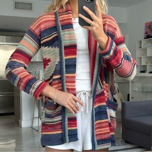 Polo Ralph Lauren Multicolour Linen Cotton Silk Cardigan